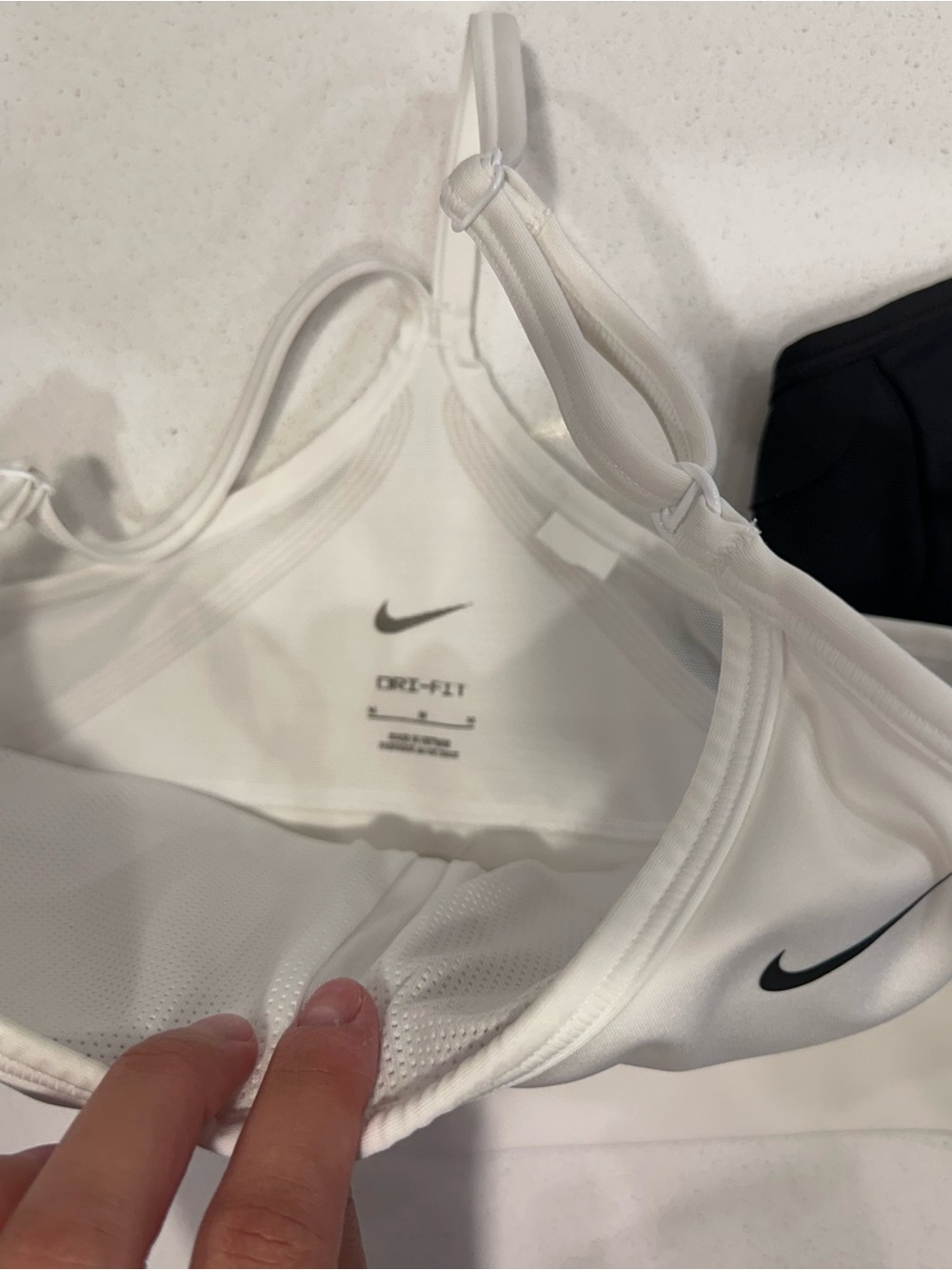 Nike Women's Strappy Sports Bras — White & Black - Picture 4 of 6